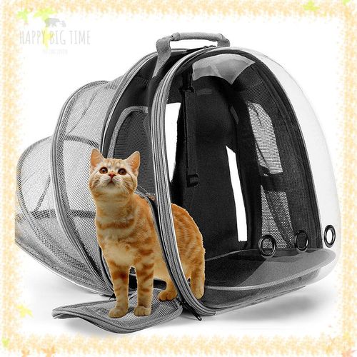 Lightweight Expandable Cat Carrier Clear Bubble Backpack Cat Tote Knapsack Airline Approved Capsule Design