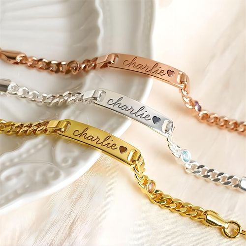 Personalized Baby Name and Birthstone Bracelet(The size can be freely adjusted to suit infants and young children aged 0 to 9 years.)