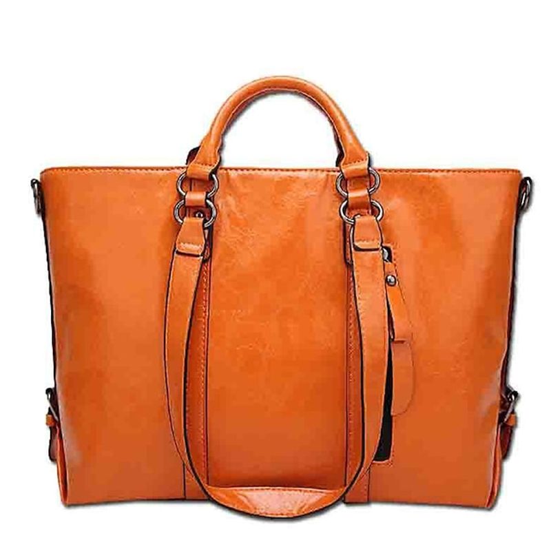 Women's Handbag Crossbody Bag Tote PU Leather Outdoor Office Shopping Zipper Large Capacity Solid Color