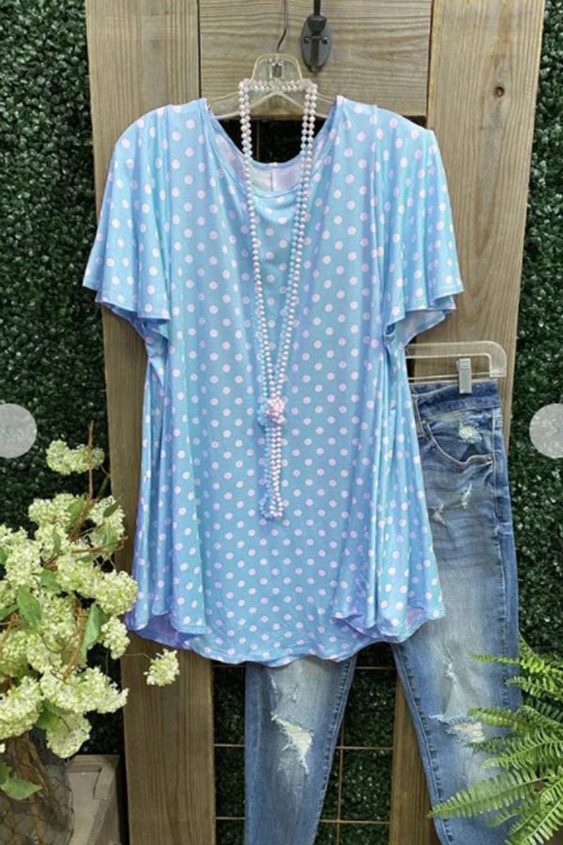 Casual Polka Dot Print T-shirt