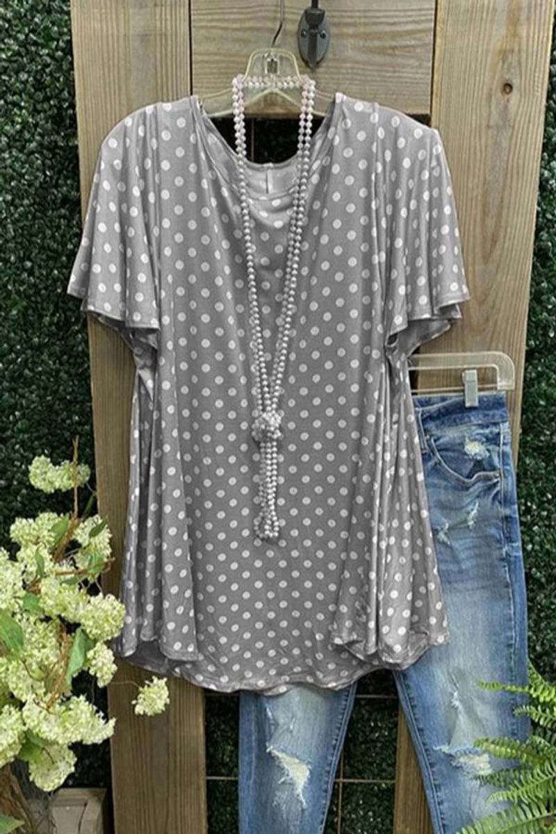Casual Polka Dot Print T-shirt