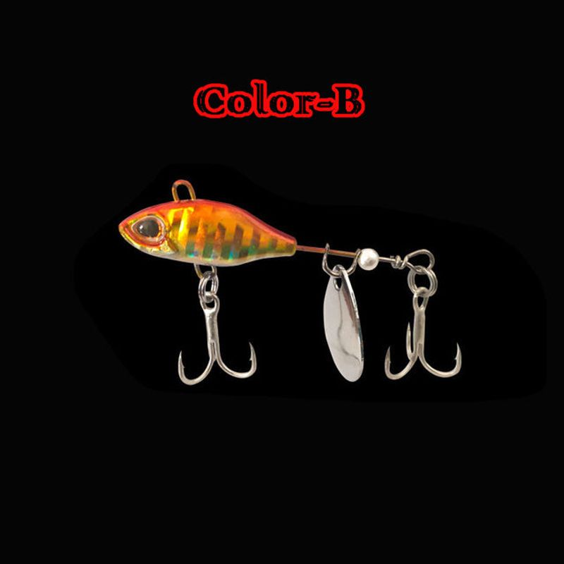 Metal Vib Fishing Lure Vortex Spinning 7g 10g 14g Rotating Sequins Freshwater Hard Bait Vibration Spinner Spoon for Pike Perch