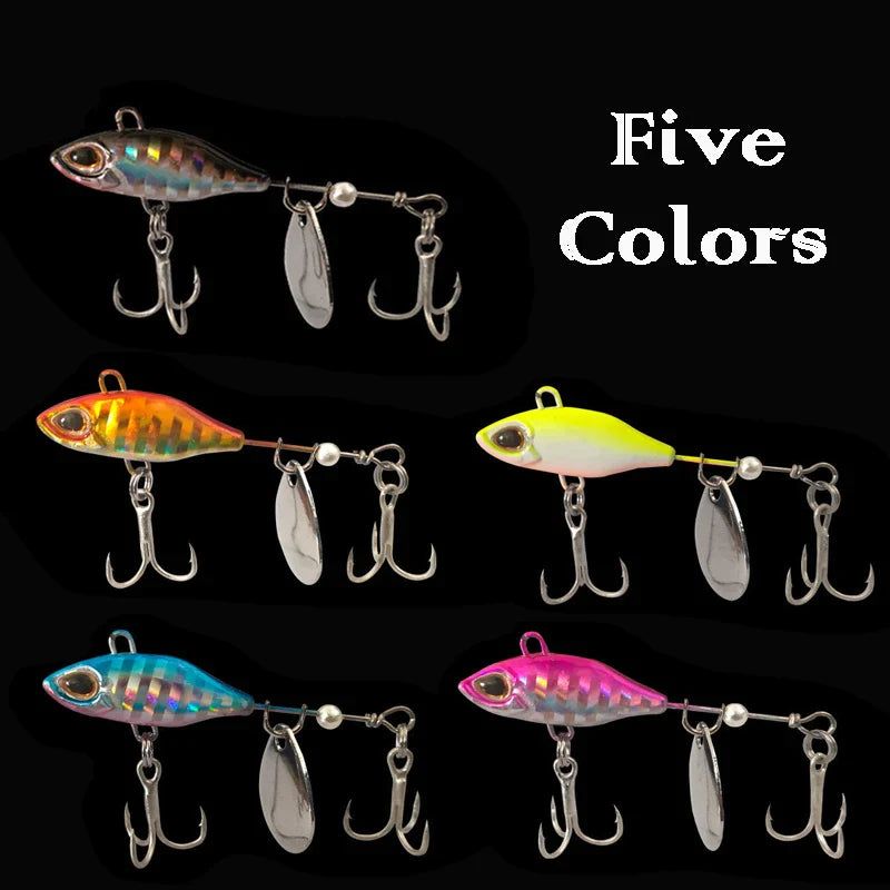 Metal Vib Fishing Lure Vortex Spinning 7g 10g 14g Rotating Sequins Freshwater Hard Bait Vibration Spinner Spoon for Pike Perch