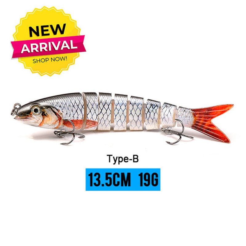 Sinking Wobblers Fishing Lures 13.5cm 19g   8 Multi Jointed Swimbait Hard Artificial Bait Pike/Bass Fishing Lure Crankbait