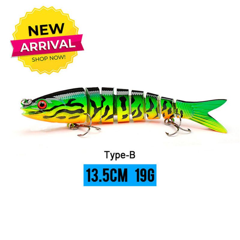 Sinking Wobblers Fishing Lures 13.5cm 19g   8 Multi Jointed Swimbait Hard Artificial Bait Pike/Bass Fishing Lure Crankbait