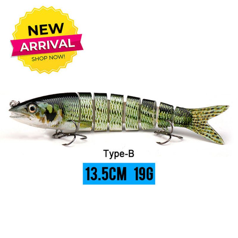 Sinking Wobblers Fishing Lures 13.5cm 19g   8 Multi Jointed Swimbait Hard Artificial Bait Pike/Bass Fishing Lure Crankbait