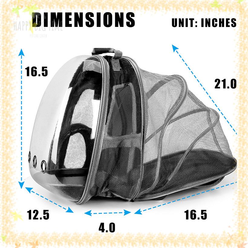 Lightweight Expandable Cat Carrier Clear Bubble Backpack Cat Tote Knapsack Airline Approved Capsule Design