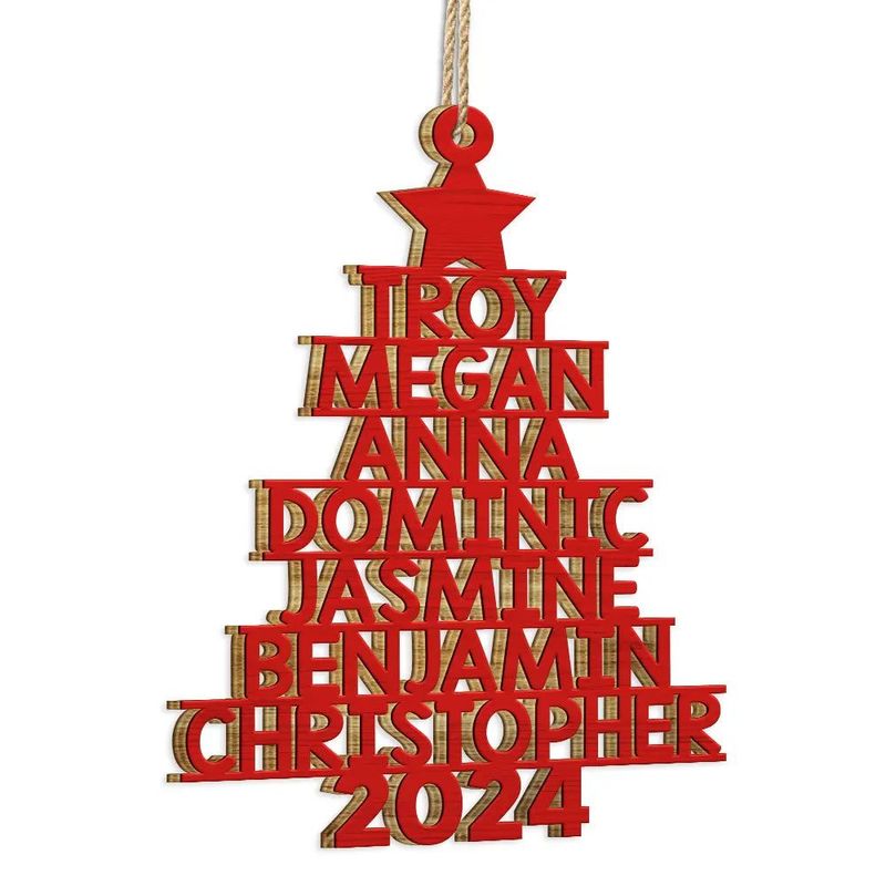 Christmas Tree Family Bestie Coworker Custom Name - Gift For Family, Coworker, Besties - Personalized Wooden Cutout Ornament  Christmas Tree Family Bestie Coworker Custom Name - Gift For Family, Coworker, Besties - Personalized Wooden Cutout Ornament