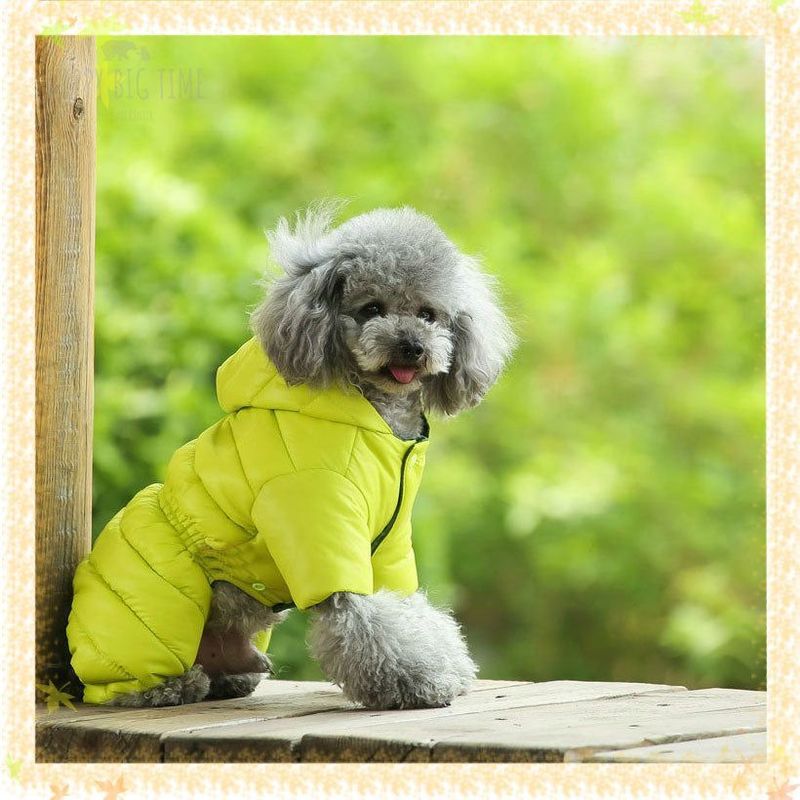 Winter Warm Down Dog Jacket Pet Dogs Costume Puppy Light-weight Four Legs Hoodie Coat Clothes For Teddy Bear Big Combinaison Ski