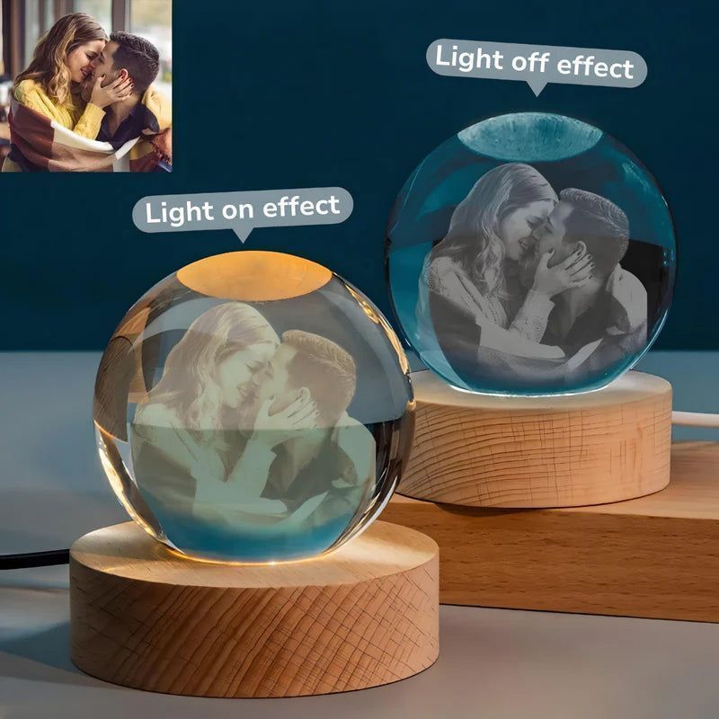 Selfie crystal ball with led night light