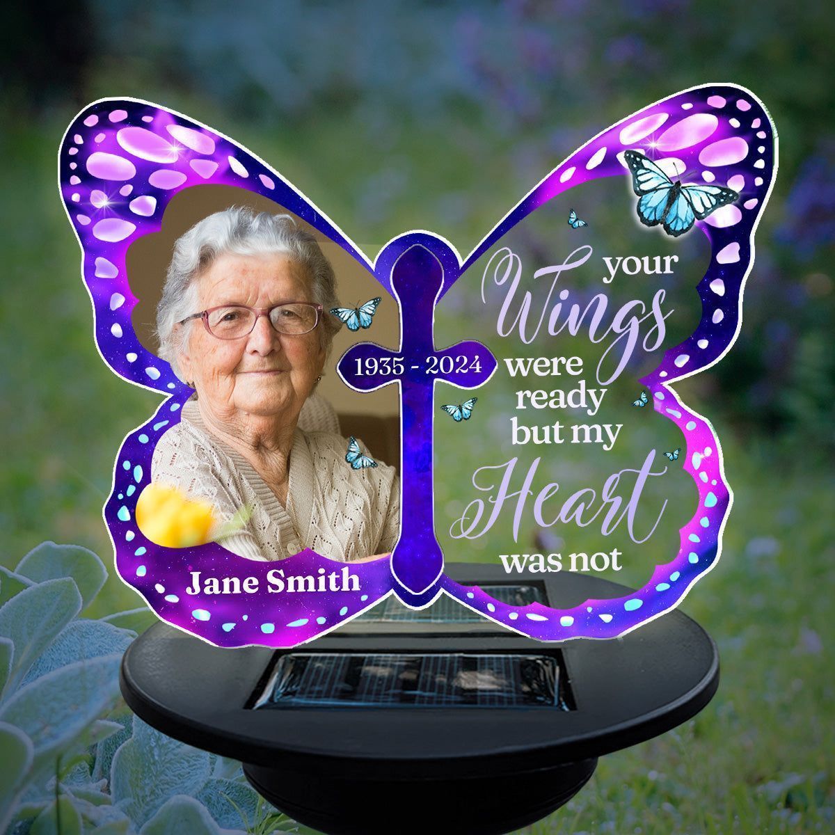 Custom picture solar lamp-your wings were ready, but my heart was not