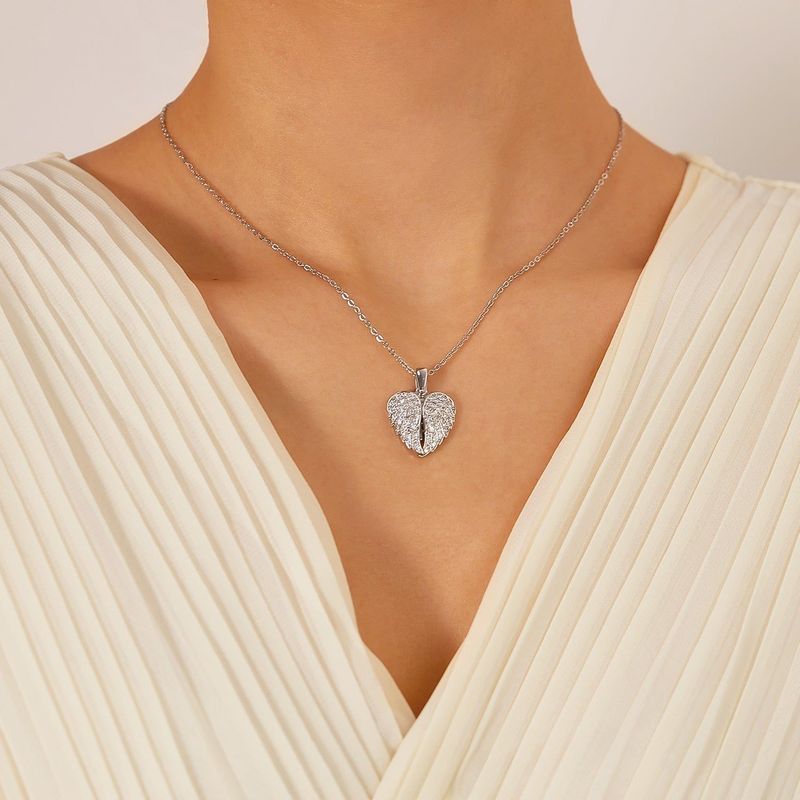 Angel wings necklace eternal guard souvenir with hidden name