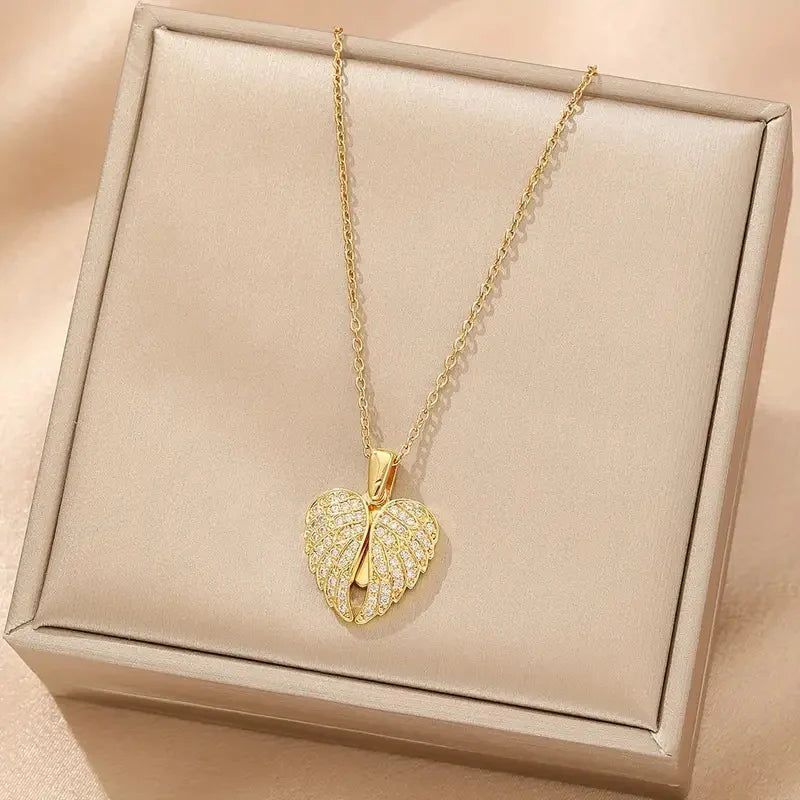 Angel wings necklace eternal guard souvenir with hidden name