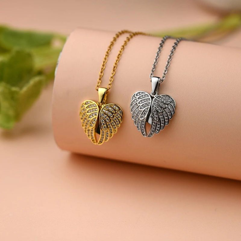 Angel wings necklace eternal guard souvenir with hidden name