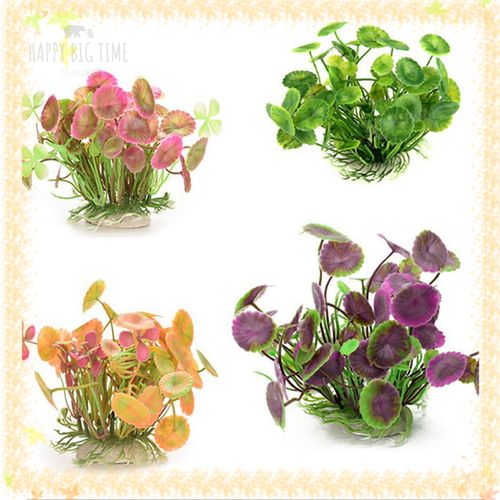 Simulation Water Plant For Fish Turtle Tank