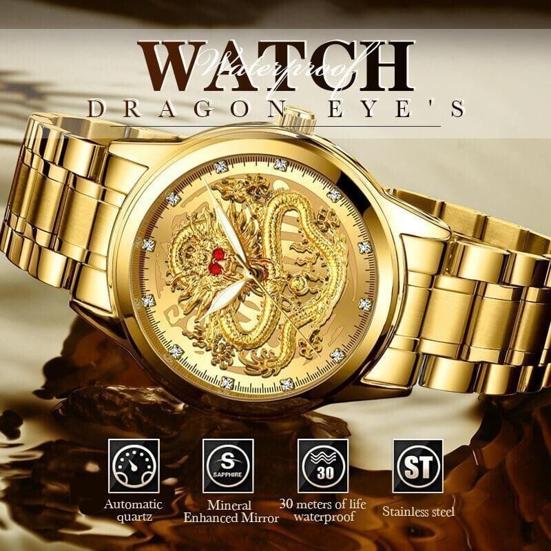 ⌚Embossed Golden Dragon Watch⌚✨