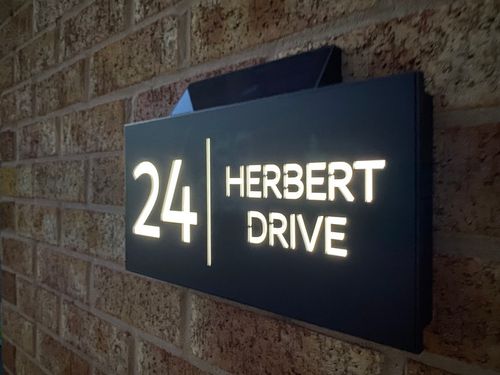 Custom LED Solar House Numbers - Longer Custom Messages
