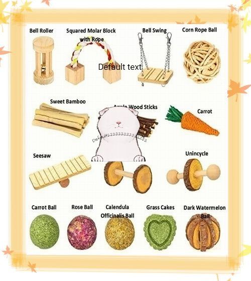 15cps Wooden  Pet  Toy Hamster Rabbit Guinea Pig Parrot Play Molar Supplies